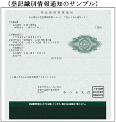 登記識別情報通知のサンプル